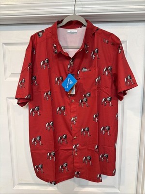 Mens Columbia PFG Super Slack Tide Georgia Bulldogs Fishing Shirt XL $65 New