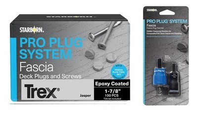 Pro Plug System for Fascia, Trex Jasper, 100 Plugs, 100 Screws, Fascia Tool