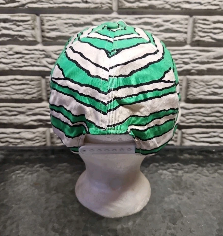 Gorra de béisbol vintage JAckson Hole Zubaz fuerte con cierre a presión verde y blanca Ski Bum Foto 3 de 4