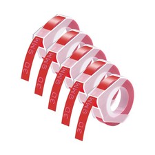 5PK 3D Emobssing Label Tape White on Red 520102 For Dymo Organizer Xpress Pro