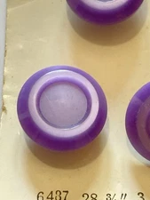 VTG Purple Ice Center Angled Edge Plastic Buttons Shank 11/20" 4 NEW on Card