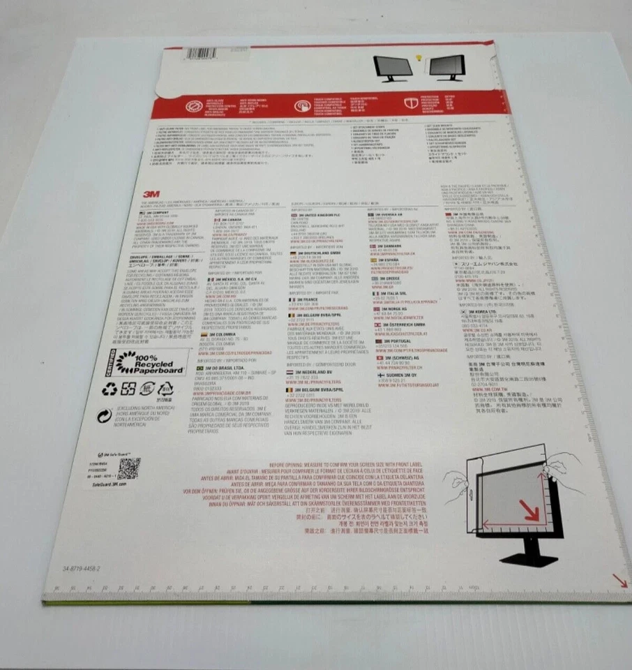 3M Anti-Glare Filter for 22.0" Monitor AG220W1B 11.7 x 18.7 New - Image 4 of 4