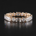 14K 3.32CTW Lab Grown Diamond Eternity Band Emerald & Round Ring 6.25 — photo 3