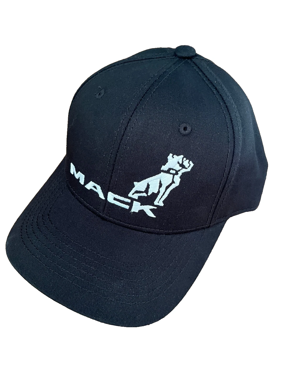 Mack Trucker Black & White Embroidered Snapback Logo Cap/Hat