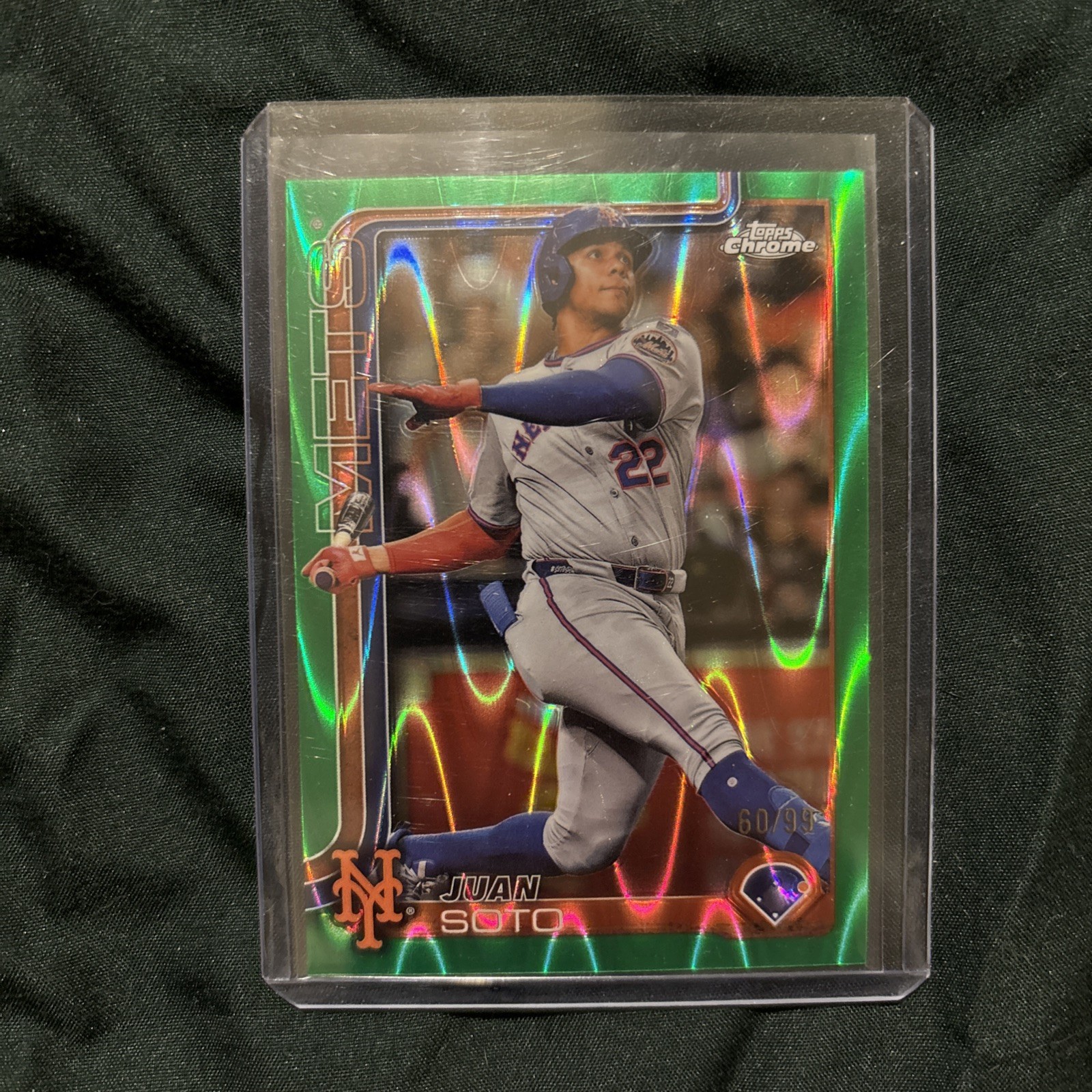 2025 Topps Chrome Juan Soto Green Raywave Refractor /99 #200 Ny Mets 2025