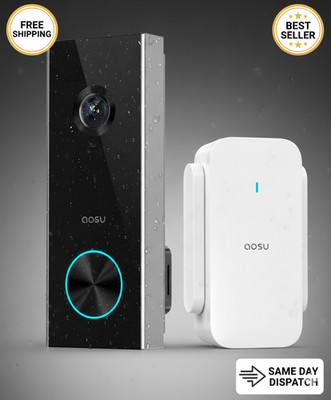aosu Video Doorbell Wireless 2K HD Kamera Menschenerkennung, 180 Tage Akkulaufzeit