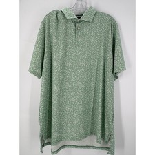 RLX Ralph Lauren Men's XL Floral Print Golf Polo Shirt Green Short Sleeve