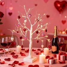HipTree Mini Valentines Day Christmas Tree 1.18 Inch, 01-red Pink White