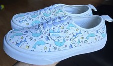 Sz 2.5 Little Girl's VANS AUTHENTIC ELASTIC 'Shark Party'