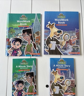 Rave-O Wordwork Book Volume 1 &2 Workbooks A Minute Story Anthology Vol 1&2 Lot