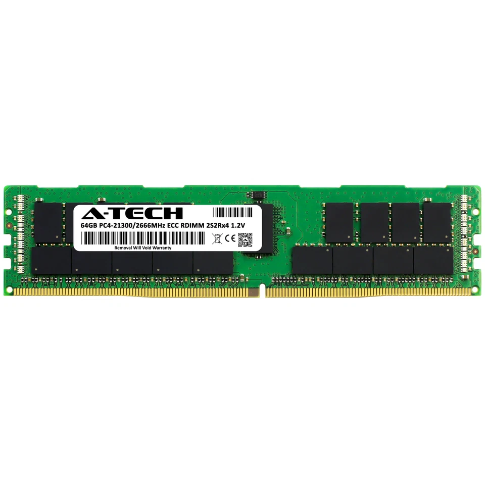 A-Tech 64GB 2S2Rx4 (4Rx4) PC4-21300 DDR4 2666 ECC REG RDIMM Server Memory RAM - Image 2 of 4
