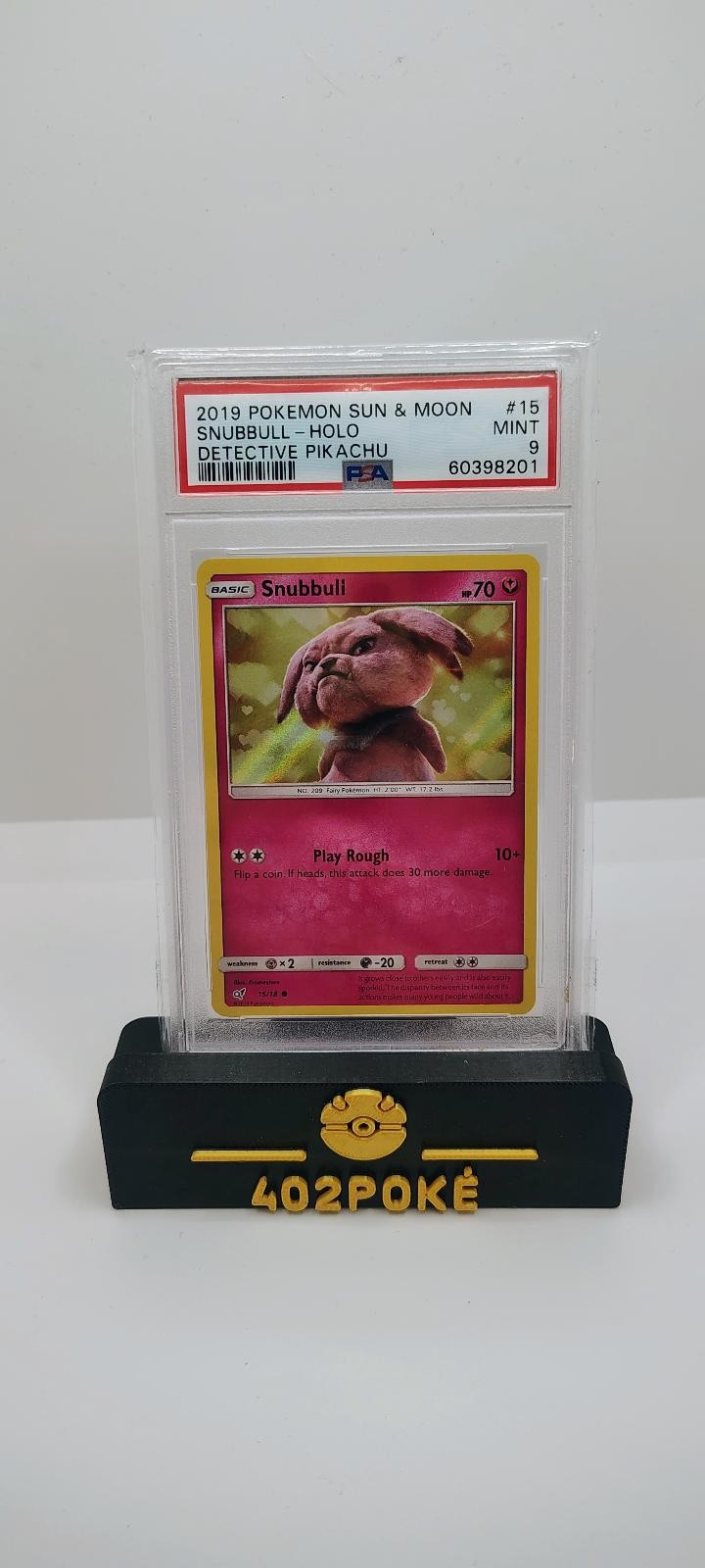SNUBBULL HOLO 15/18 DETECTIVE PIKACHU POKEMON PSA 9