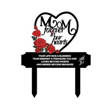 Memorial Stakes Cemetery Decorations for Mom Grave Decorations for RED MOM