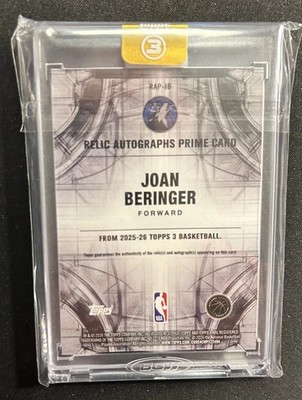 2025-26 Topps Three - Relic Autographs Prime Joan Beringer #RAP-JB 