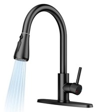 Kitchen Faucets with Pull Down Sprayer, High Arc Single Handle Matte Black