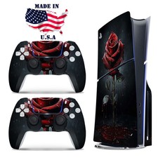 Gothic Red Rose PS5 Console & Controller Vinyl Skin Wrap Decal Set