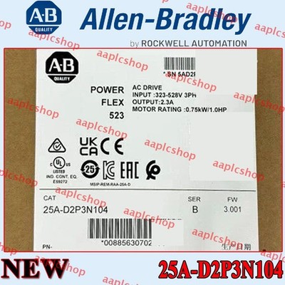 25A-D2P3N104 New NEW PLC PowerFlex 523 0.75kW (1Hp) AC Drive Free Ship US
