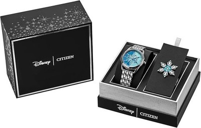 Citizen FE7091-61W Frozen Disney Princess Watch & Collectible Snowflake Pin Set