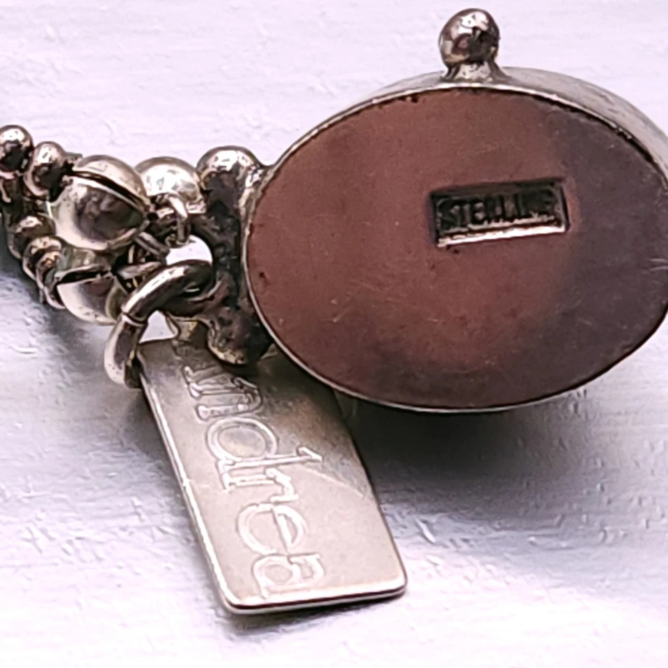 Vintage Andrea Sterling Silver Multi Gemstone Beaded Bracelet 7.5" - Image 4 of 4