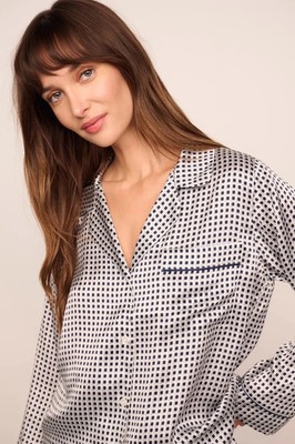  NWT*Eberjey Inez Washable Silk Printed Long PJ Set Women's Size XS MSRP$298