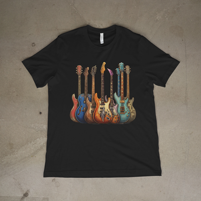 アート・デザイン・音楽 The electric guitar collection Electric Guitar Collection Shirt Colorful Rock Musician Graphic