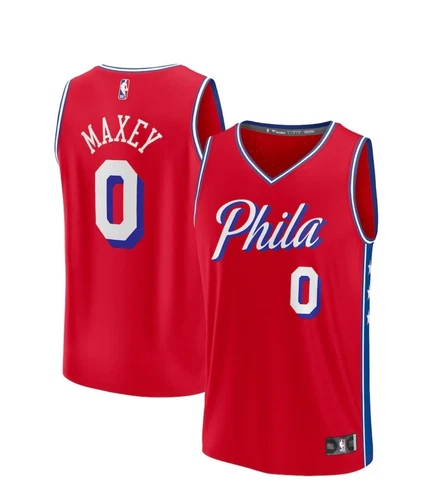 Philadelphia 76ers Tyrese Maxey Fanatics Red Fast Break Replica Player Jersey XL