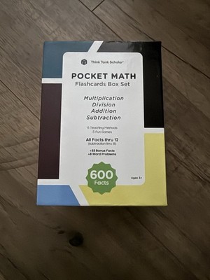 Think Tank Scholar Pocket Math Flashcards Box Set 600 Facts Addition Subtraction
