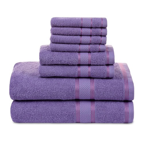 Bath Towel Set of 8 (2 Bath Towels, 4 Wash Cloths & 2 Hand Towels for Bathroo...