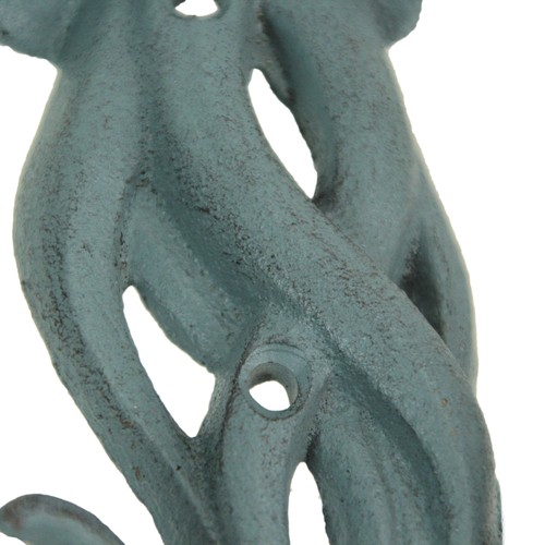 Set of 3 Cast Iron Jellyfish Wall Hooks 5 Inches High - Blue , Gray, White - Picture 3 of 5