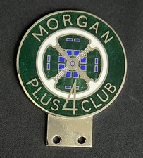 MORGAN PLUS 4 SPORTS CAR CLUB VINTAGE ENAMEL PORCELAIN RADIATOR CAR BADGE EMBLEM