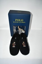 Polo Ralph Lauren Men's Moccasin Slipper Black Holiday Bear Size: 9 RL4146001 N