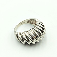 Vintage Sterling Silver 925 Ribbed Design Ring Sz 6