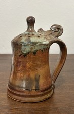 Hermosa coctelera de queso/especias John Glick ciruela árbol cerámica de estudio