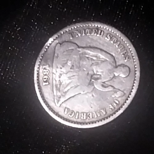 1861 Seated Liberty Half Dime Silver Coin United States Circulated Uncertified