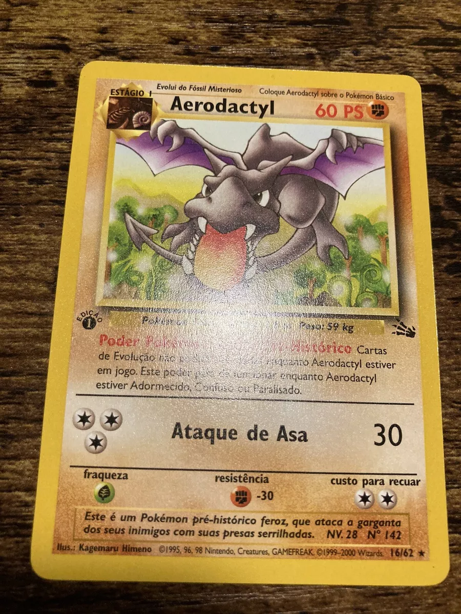 AERODACTYL - 16/62 - 1st Edition Fossil - Rare - Pokemon Card - NM