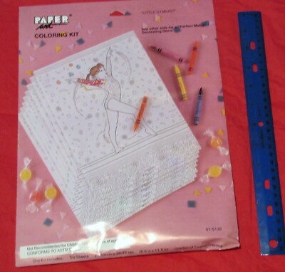 Little Gymnast Coloring Sheets #015138, 1 packages, 6 sheets per pk with crayons