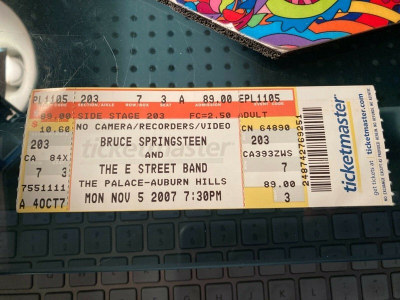 Bruce Springsteen / E Street Band 1 Ticket Nov 5, 2007 Palace of Auburn Hills