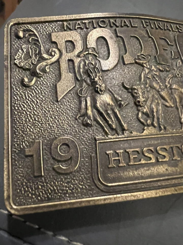 1975 Hesston National Finals Rodeo  Cowboy Used  Vintage Belt Buckle Limited - Image 3 of 4