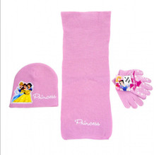 Princess 3 Piece Set Winter Hat, Scarf,  Gloves For Girls Kids by Disney