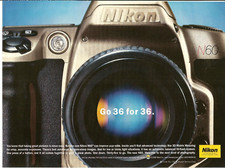 1999 Nikon N60 Camera Vintage Magazine Ad Photography