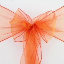 orange organza chair sashes anniversary wedding birthday party chair decorations