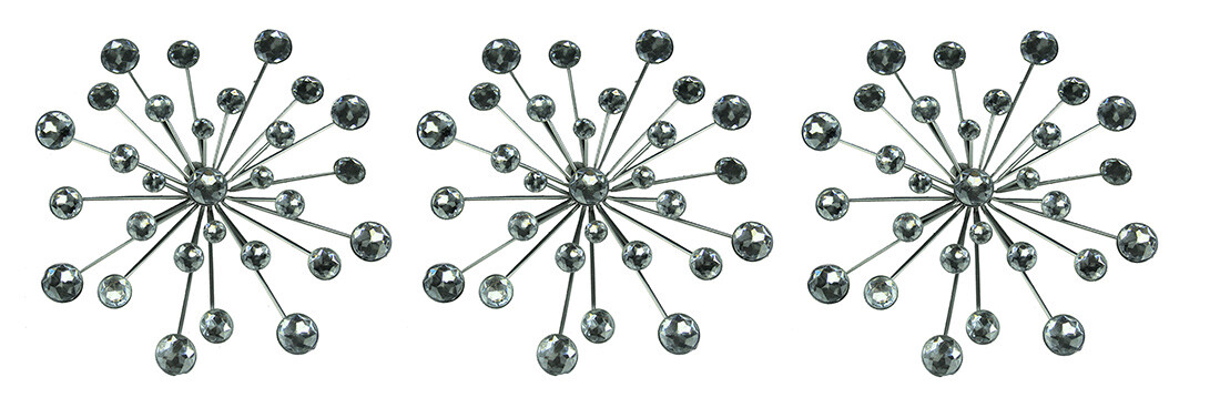 Jeweled 3D Bursting Star Wall Sculpture Set of 3