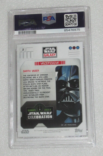 Topps Star Wars Galaxy Europe Celebration 2023 Darth Vader Purple PSA 10 /299 - Picture 2 of 2