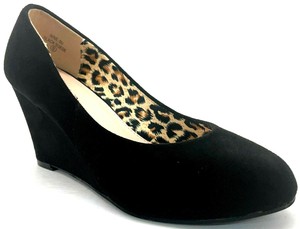 womens black wedge dress shoes