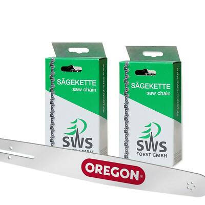 35cm Oregon Schwert Set mit 2 Sägeketten 3/8 50TG 1,3mm p.f. Stihl 009 010