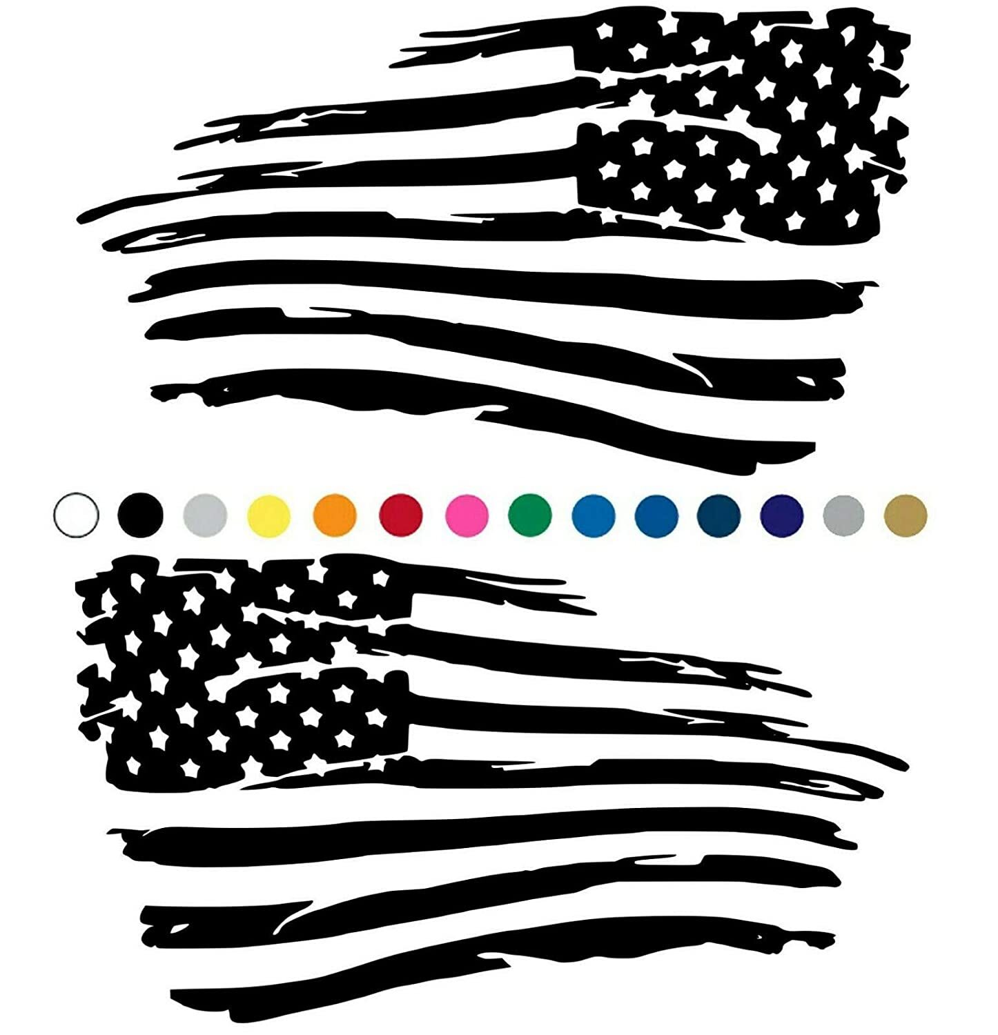Distressed Tattered American Flag Vinyl Decal Sticker Ripped Torn USA ...