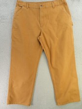 Carhartt Pants Mens 40x30 Brown B11 BRN Work Distressed Carpenter Dungaree Fit