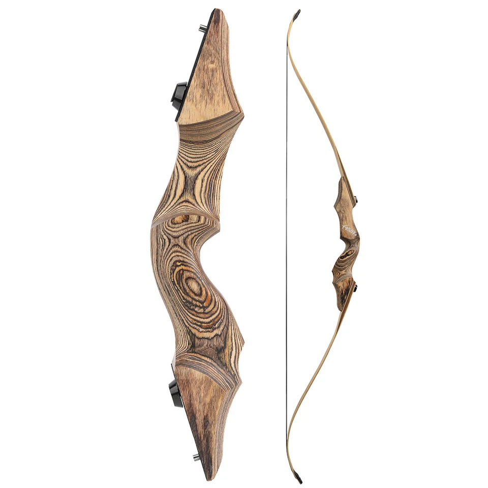 60'' Takedown Recurve Bow 20-60lbs Wooden Handle Hunting Archery LH RH - Image 2 of 4