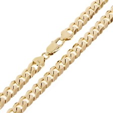 14k Yellow Gold Solid Curb Cuban Link Chain Necklace 24" 8mm 71.5 grams