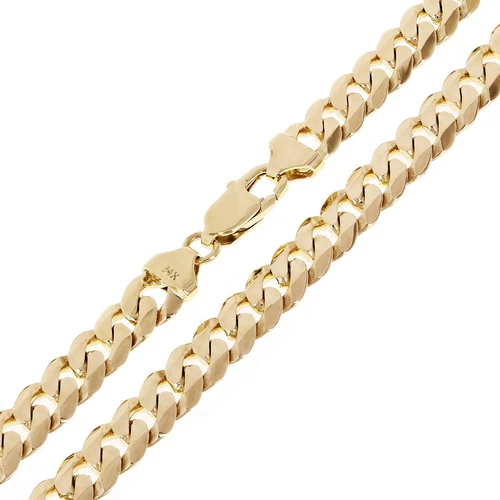 14k Yellow Gold Solid Curb Cuban Link Chain Necklace 24" 8mm 71.5 grams - product listing photo